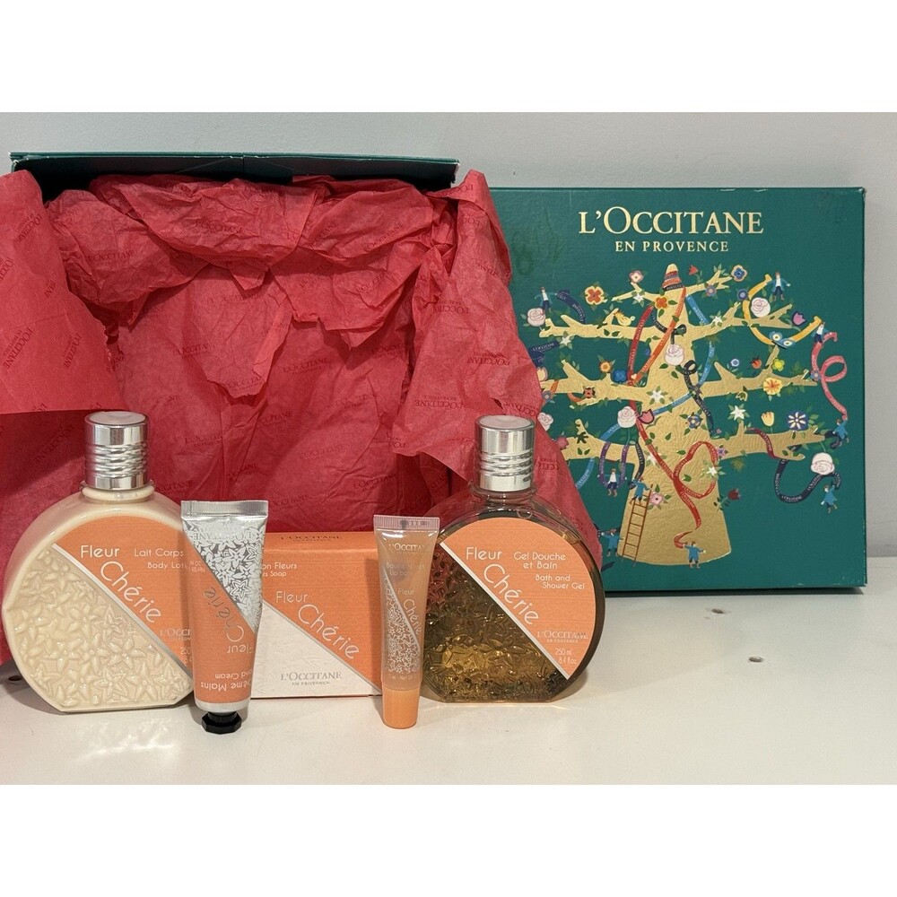 L'Occitane Fleur Chérie Bath & Body Gift Set Lotion Hand Cream Soap Gel